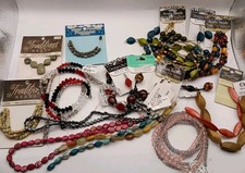Jewelry Making Beads Lot - Glass, Acrylic, Shell, Metal, Stone-All New, Various
