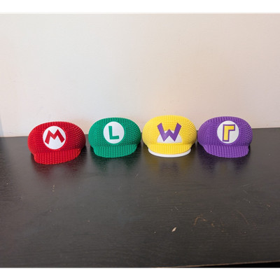 Super Mario 3d printed knitted Hat Set of 4 - Mario Luigi Wario Waluigi