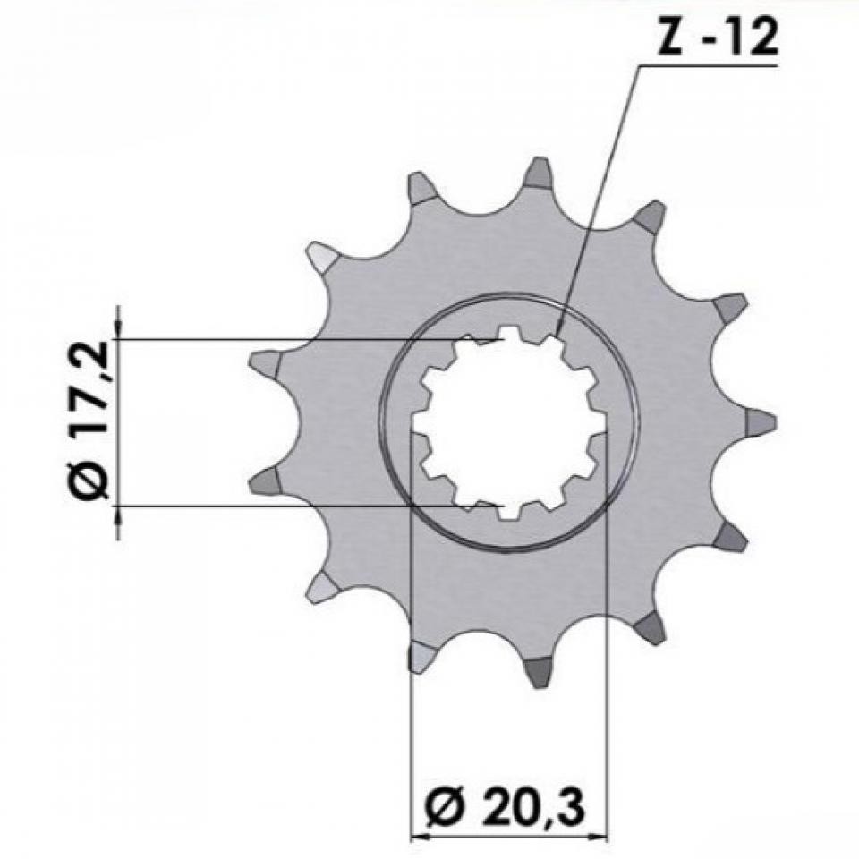 Pignon Doppler en acier forgé de 14 pour boîte Beta 50 RR Motard