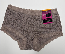 MAIDENFORM Fabulous Fit Classic Lace Trim Iced Mocha Boyshort Panty Womens S/5