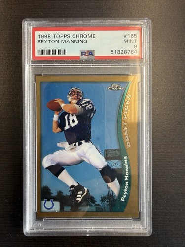 Peyton Manning 1998 Topps Chrome Rookie RC #165 Colts HOF Graded PSA 9 MINT 🔥