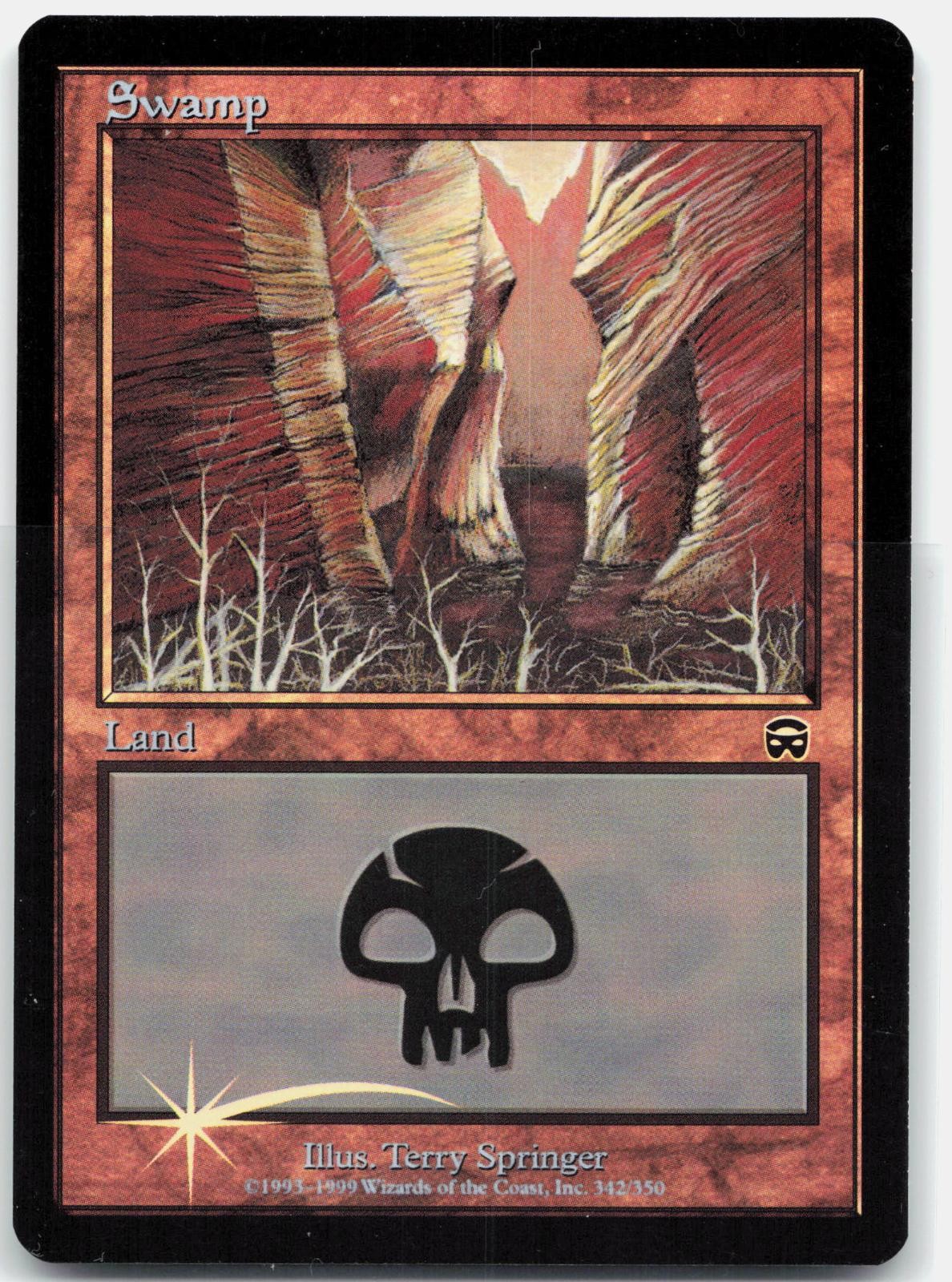 Swamp (342) 342 Land Mercadian Masques Magic: The Gathering Foil Lightly Played
