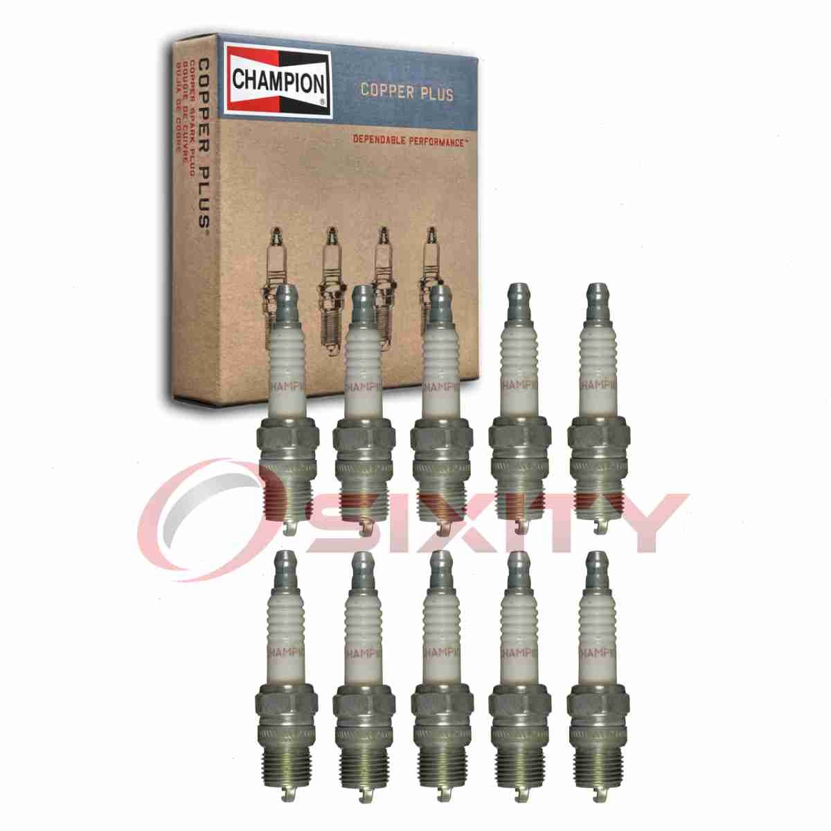 10 pc Champion Copper Plus 121 Spark Plugs for T20RU RV8C R43T R43CT R42T ni
