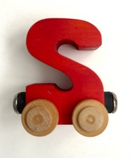 Maple Landmark Wooden Alphabet Train, Red Letter S, Thomas The Train Compatible