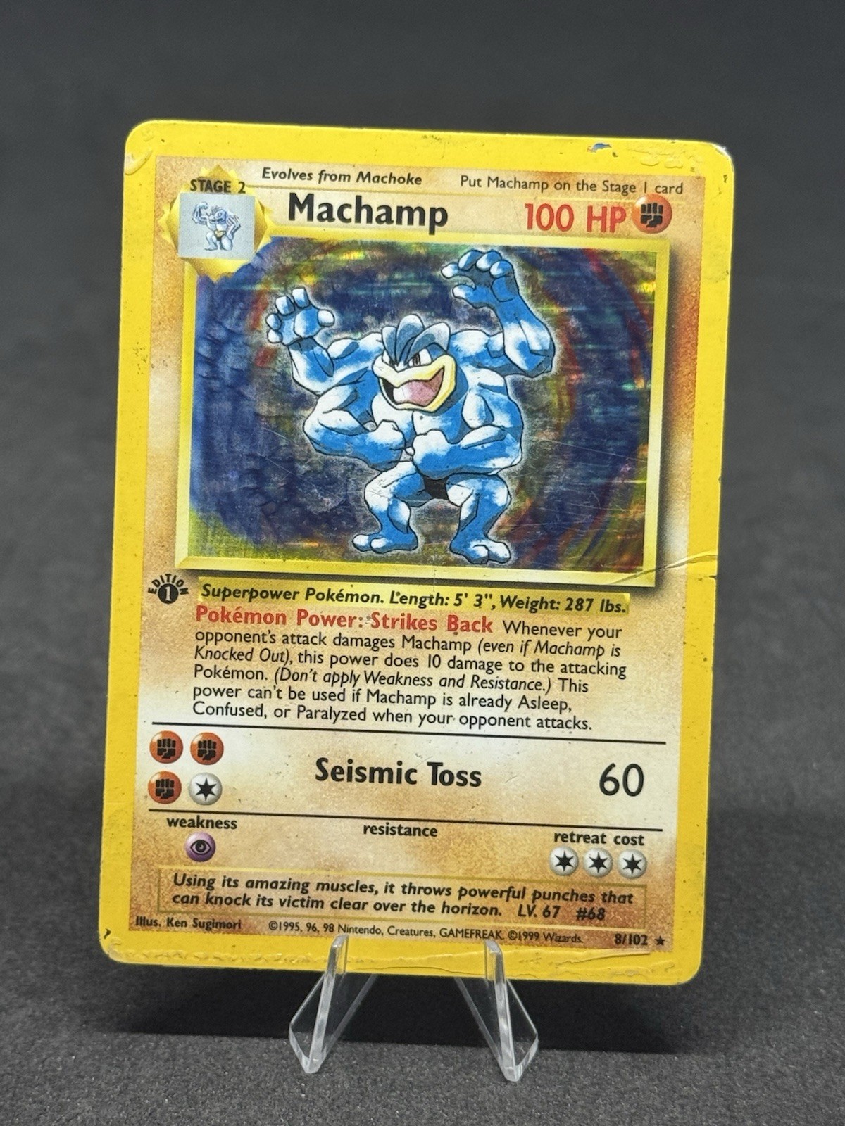 Pokémon TCG Machamp Base Set 8/102 Holo Unlimited Holo Rare