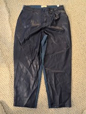 ELOQUII Blue Vegan Faux Leather  Denim Pants Womens Size 14