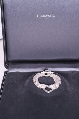Tiffany & Co. Elsa Peretti Open Heart Mesh Multistrand Toggle Bracelet