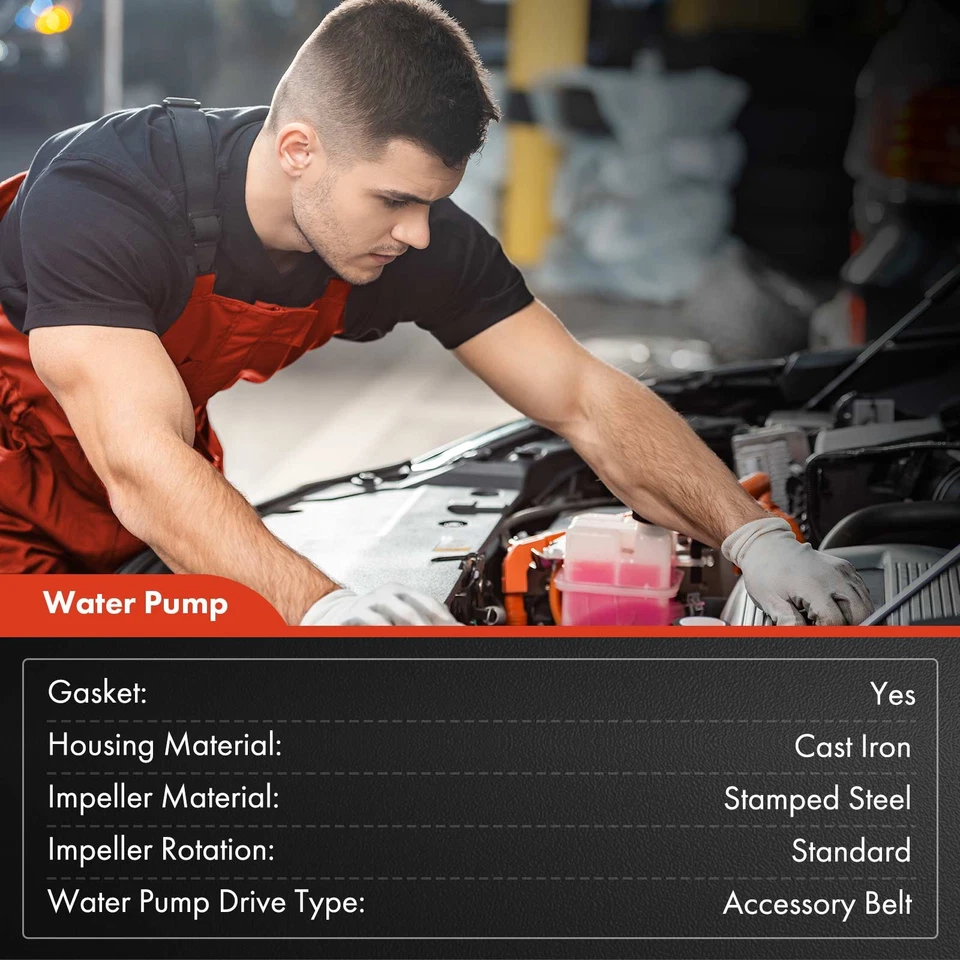 New Water Pump with Gasket for International Harvester 100 B132 Travelall Scout - Image 2 of 4