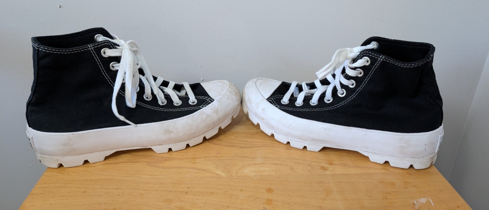 Converse All Star Chuck Taylor Black High Top Platform Shoes Womens Size 8.5 thumbnail 7