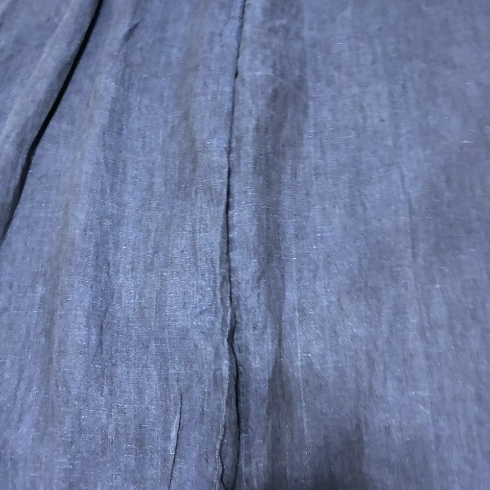 Pantalones de pierna ancha Flax Floods para mujer L azul marino Lagenlook tiro alto Foto 3 de 4