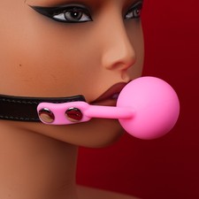 Silicone Buckle Open Mouth Ball Gag Slave Restraint BDSM Roleplay Harness Belt