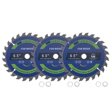 3pcs Circular Saw Blade - [6 1/2-inch x 24 Teeth x 5/8-inch Arbor] Circular C...
