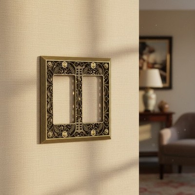 Transitional 2 Rocker Wallplate in Antique Brass - Enhancing Home Elegance
