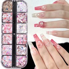 Nail Sequins Glitter Mix Star Heart Colorful Holographic Flakies