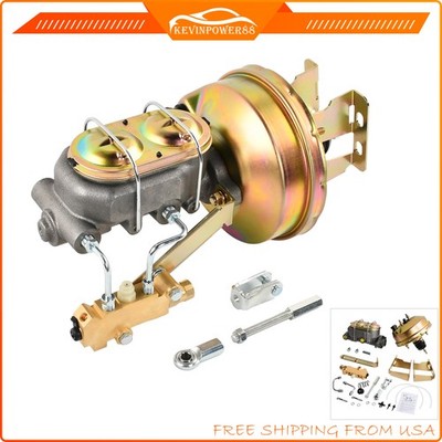 8'' Zinc Power Brake Booster Conversion Kit Disc Drum for 1958-1964 Chevy Impala