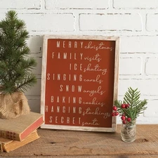 Wonderful Christmas Words Wall Wood Plaque Home Decorative Collectible