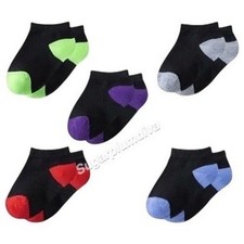 All Seasons Low Cut Toddler Unisex Kids Cushion Arch Socks 3-5T Soft Black 5pk