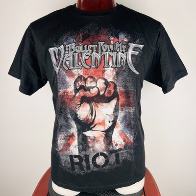 BFMV Bullet For My Valentine Riot Mens XL Black Graphic T Shirt Heavy Metal Band