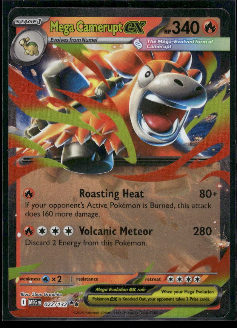 Mega Camerupt ex Double Rare ME01: Mega Evolution 022/132 NM