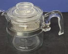 Pyrex Glass Coffee Stove Top Flameware 4 Cup Percolator COMPLETE  #7754 B