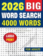 BIG Word Search for Adults 4000 New Words, Large Print, AntiEye Strain for Se...