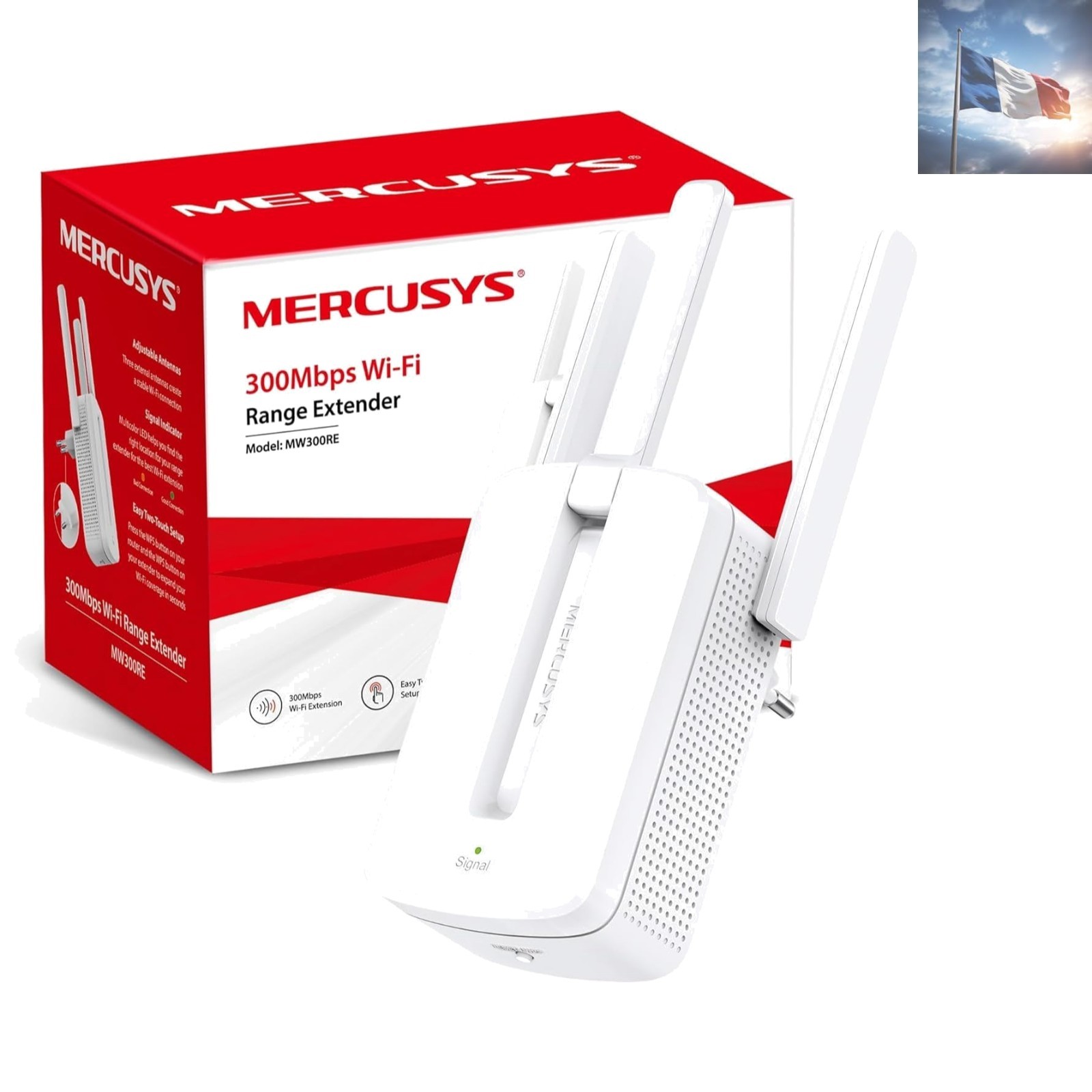 Répéteur WiFi MW300RE Amplificateur Signal Internet Maison 300Mbps MIMO