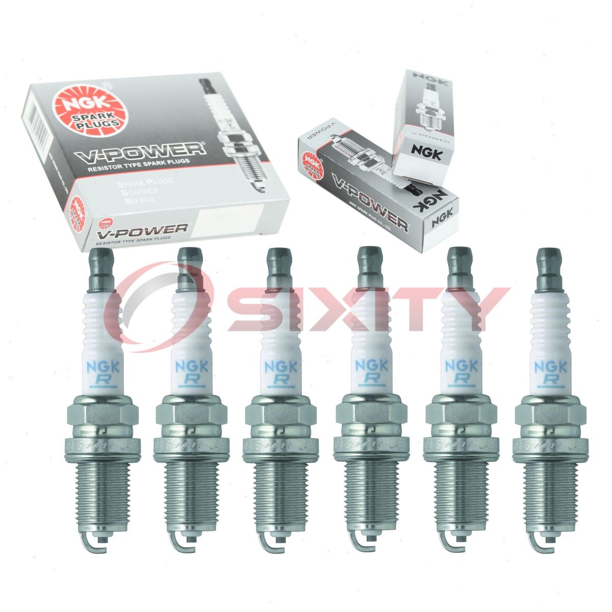 6 pcs NGK V-Power Spark Plugs for 1987-1988 Nissan 200SX 3.0L V6 - Engine dx