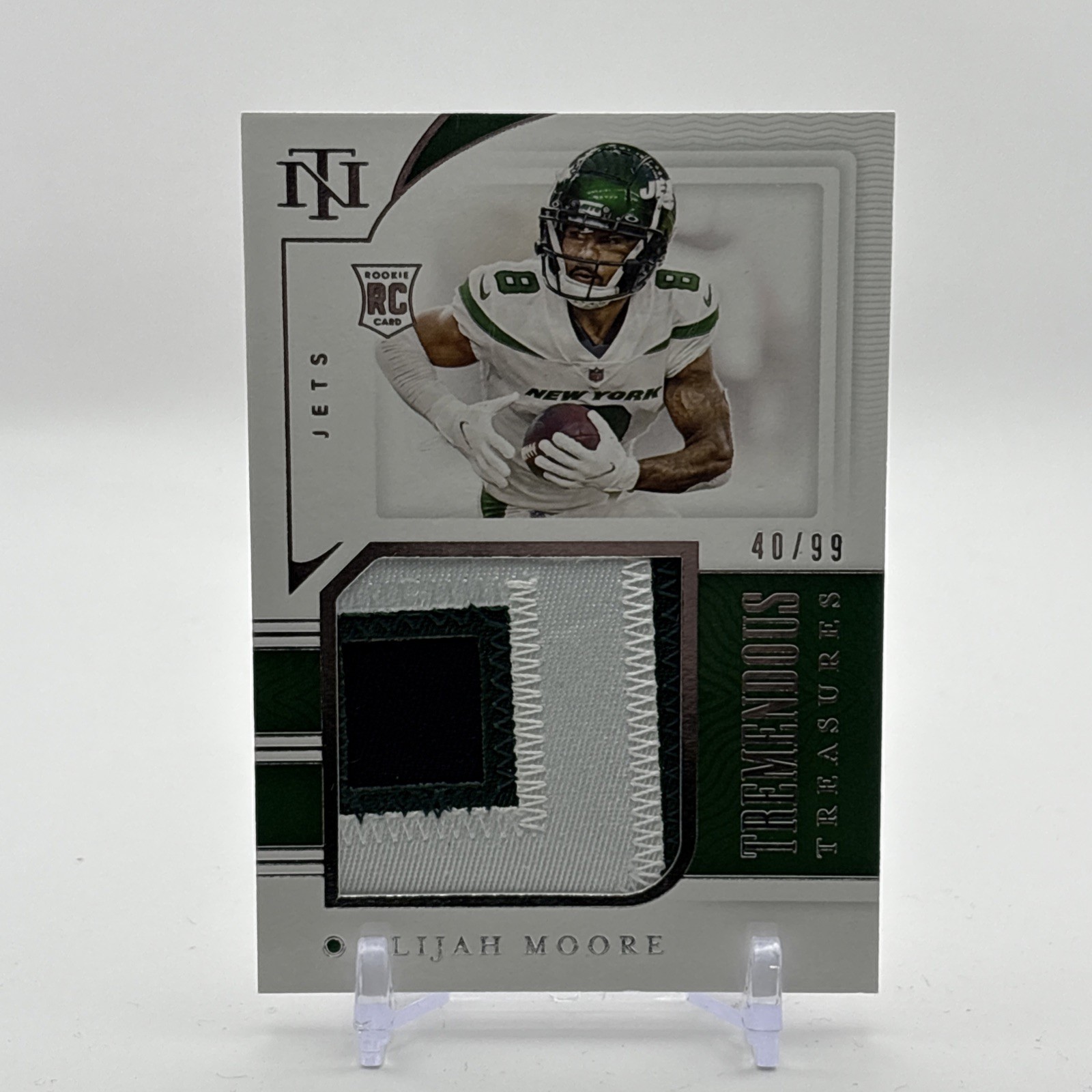 Elijah Moore Tremendous Treasures RC NY Jets /99 National Treasures 2021 