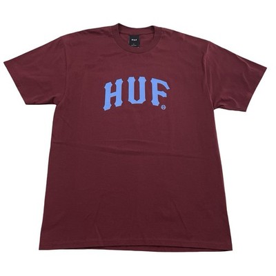 HUF Arch Logo Size L Burgundy Tee (Retail Price $35)