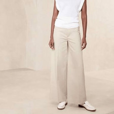 Banana Republic Cream Linen Contoured Fit Dress Pant - Women  s 2