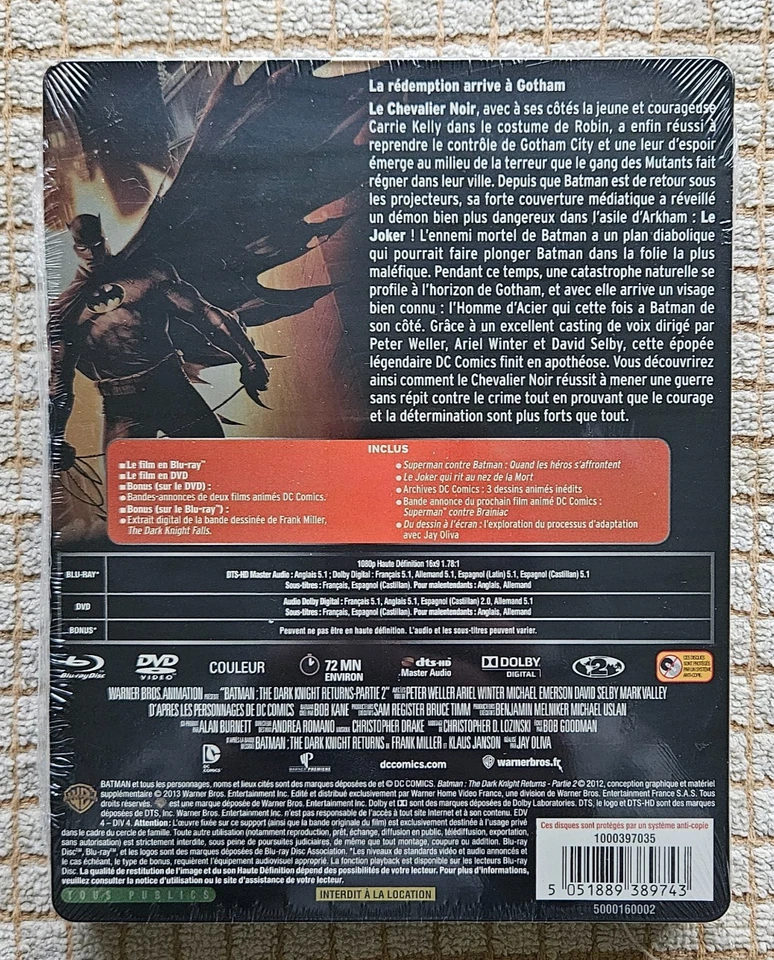 Batman -The Dark Night Rises- Factory Sealed Blu Ray French Import Steelbook - Image 2 of 2