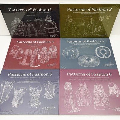 PATTERNS OF FASHION Full Book Set 1-6 Janet Arnold Historical - NEW & SEALED