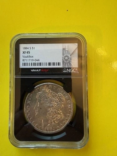 1884 S US Morgan Silver Dollar 1$ Certified NGC XF45 VaultBox No Reserve