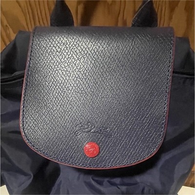 Longchamp Navy Small Lightweight Backpack with Red Button  display picture 3