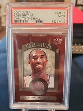 2007-08 Fleer Ultra Call to the Hall Kobe Bryant #CH-1, PSA 9, Lakers, HOF