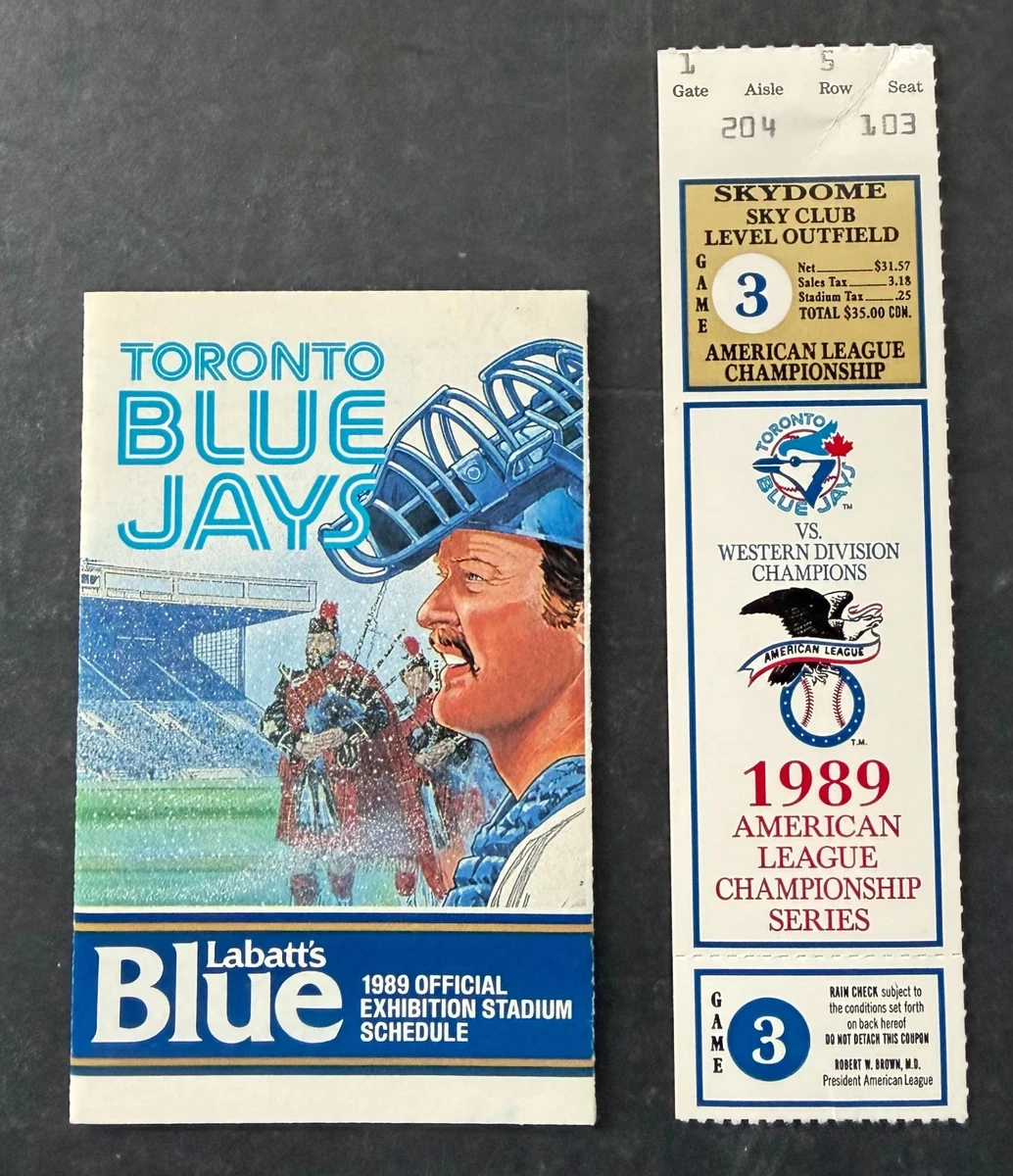 Toronto Blue Jays Baseball 1989 Vintage Sports Ticket Stubs for