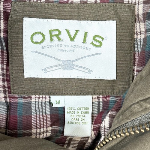 ORVIS Ranger Military Field Bush Poplin Army Green Cotton Leather Jacket Medium - Picture 6 of 10
