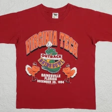 Vintage Virginia Tech T-Shirt L Gator Bowl 1994 Hokies Football Single Stitch