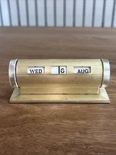 Vintage Park Sherman Cylindrical Metal Perpetual Desk Calendar