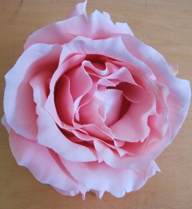 4.5" Soft Pink  Silk  Rose Silk Flower Hair Clip, Wedding, Prom, Dance, Party 