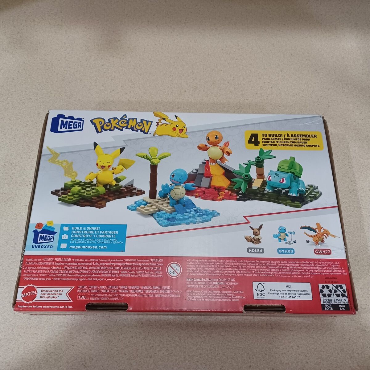 MEGA Pokemon Building Toy Kit Kanto Region Team with 4 Figures