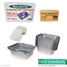 Aluminium Foil Food Containers with Lids Takeaway Home Catering Disposable Bake