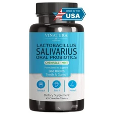 VINATURA Lactobacillus Salivarius Oral Probiotics - Mouth Bad Breath Treatmen...