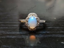 Opal Engagement Ring Genuine Fire 1.5 Ct Opal Promise Ring