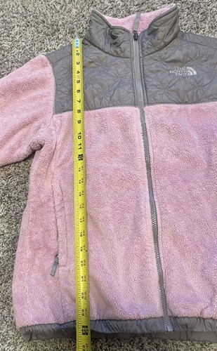 The North Face Girl’s Pink Fuzzy Fleece Full Zip Up Jacket Size XL - Picture 6 of 11