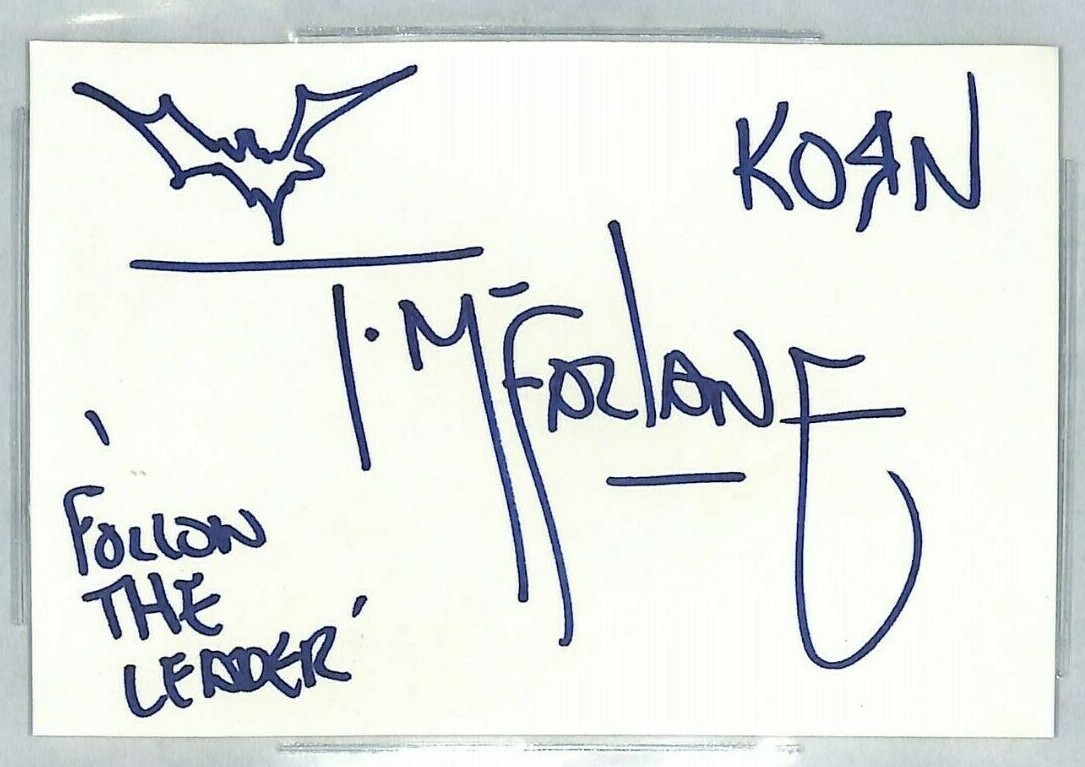 TODD McFARLANE Signed Autographed Index Card w/ KoRn Sketch