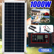 1000 Watts Solar Panel Kit 100A 12V Battery Charger w/ Controller Caravan Boat