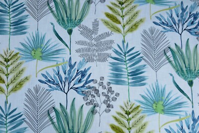 HARLEQUIN CURTAIN FABRIC DESIGN ''Yasuni'' 2.6 METRES EMERALD/ZEST LINEN BLEND