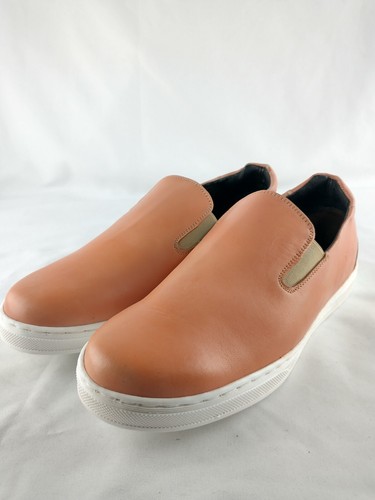 Women's Size 5.5 Shoes Tangerine All Leather Slip On Loafers Hardy Design Works