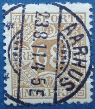 Danemark oblitéré, timbre pour journaux n°7, 68o bistre, 1907